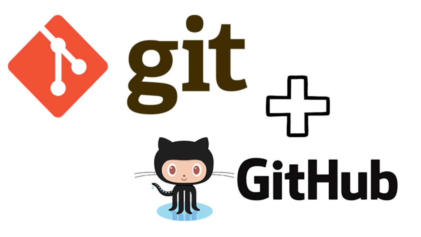 An image of git and github with their logos